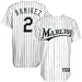 Florida Marlins Jerseys : Majestic Florida Marlins #2 Hanley Ramirez White Pinstriped Replica Baseball Jersey