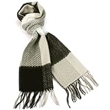 Winter Softer Than Cashmere Warm Ski Snow Scarf Shawl Fringe Plaid Check Black
