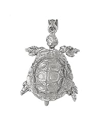 Clevereves 14K White Gold Pendant Turtles 3-d moveable 20.1 - Gram(s)