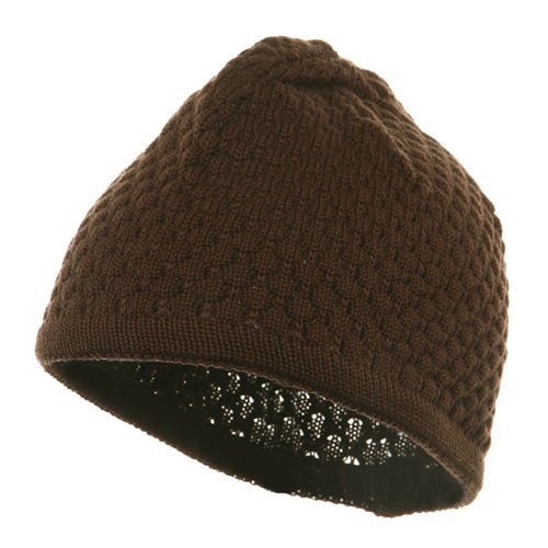 Hand Crocheted Beanie (03)-Brown W16S28B