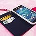 MPERO Flex FLIP Wallet Case for Samsung Galaxy S4 - Pink/Navy Blue
