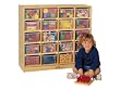 Jonti-Craft 06210JC 20 Tray Mobile Storage Unit with Clear Trays