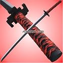 51 Inch Bleach Anime Tensa Bankai Wooden Cosplay / Practice Sword - Red/Black Handle