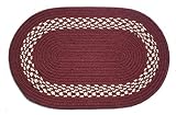 Oval Braided Rug : Burgundy Burgundy & Cream Band Oval Braided Rug : Burgundy Burgundy & Cream Band