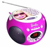 Lexibook - RCD102BB - Jeu Électronique - Boombox Radio Lecteur CD Barbie