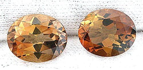 8.70 Carat Two 11x9 Oval Brazilian Golden Topaz Gem Stone Gemstone Faceted Natural B8a2