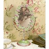 Enameled Vanity Pedestal Mirror