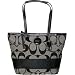 Coach 17433BW Signature Stripe Shopper Bag Tote Black and White