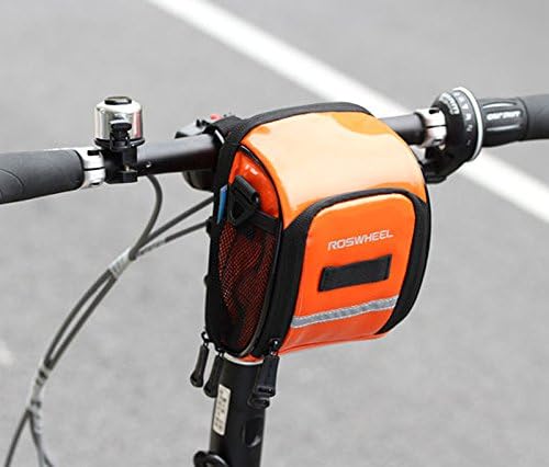 Cycling Bike Bicycle Handlebar Bar Basket Bag (Candy orange)