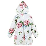 (キュート ウィンク) Cute Wink キッズ ガールズ かわいい 花柄 レインコート 収納袋付 ホワイト XXL