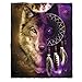 Wolf Dreamcatcher Fleece Throw Blanket