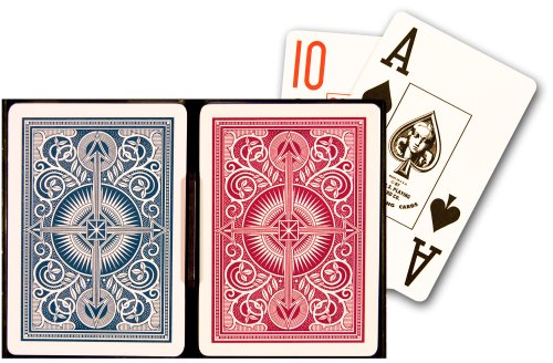 KEM Arrow Red and Blue Poker Size Jumbo Index Playing Cards On Sale