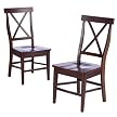American Simplicity X-Back Chair Set of 2 - Warm Walnut
