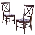 American Simplicity X-Back Chair Set of 2 - Warm Walnut