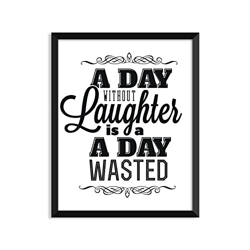 A Day Without Laughter Is A Day Wasted, Inspirational Quote, Minimalist Poster, Home Decor, College Dorm Room Decorations, Wall Art