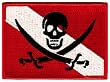 Jolly Roger Diver Down Flag Patch Embroidered Iron On Scuba Diving Skull Pirate Emblem Souvenir