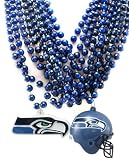 NFL Seattle Seahawks Team Medallion, Mini-Helmet and Mardi-Gras Bead Set