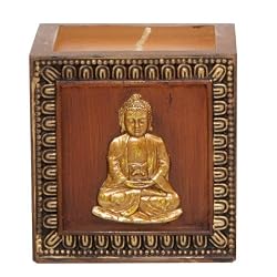 Set of 2 Square Pillar Buddha Candles - Free Shipping