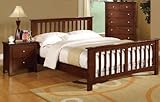 Wooden Twin Bed in Capuccino Finish #PD F91059t
