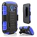 Galaxy Exhibit Case, Starshop(TM) Samsung Galaxy Exhibit T599 Hybrid Full Protection High Impact Dual Layer Holster Case with Kickstand and Locking Belt Swivel Clip Blue
