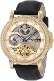 Akribos XXIV Men's AKR452YG Bravura Automatic Dual Time Skeleton Cream Dial Watch