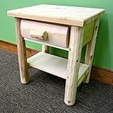 Midwest Log Furniture - Northern White Cedar Log Nightstand W/shelf