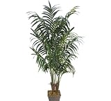 TWO Extra Full Artificial Kentia Palm Tropical Trees - 8.5' + 7', with No Pot,
