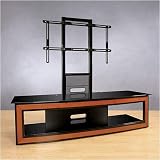 BellO FP-2125 Versatile Wood Trim and High Gloss Black Flat Panel Furniture (Cherry/Black)