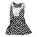 Urparcel Girls Chiffon Dots One Piece Dress Tunic Skirts Ruffled Sleeveless 1-6y