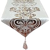 New Hot Stamping Contracted Classic Table Runner 13x70inch (13*70 inch, Off-white)