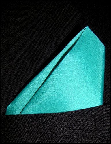 Fine Turquoise Blue Silk Pocket Square, 100% Silk - by Royal Silk