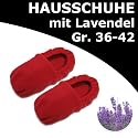 Aufheizbare Hausschuhe & Pantoffeln mit Lavendel Gr. 36-42 - Rot