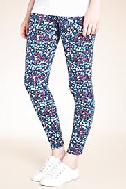 Cotton Rich Floral Print Leggings