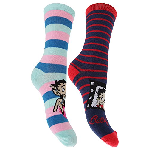 Ladies/Womens Betty Boop Novelty Socks (Pack Of 2)