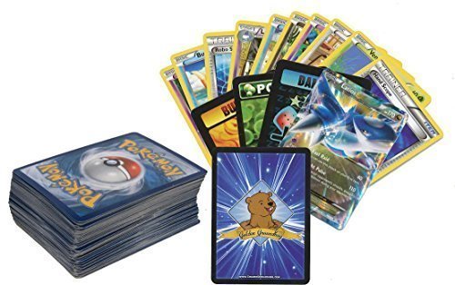 Random POKEMON Card Lot! Comes with 100 Pokemon Cards and 1 Random Pokemon EX Ultra Rare! Foils and Rares! Includes 3 Custom Golden Groundhog Token Counters!