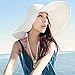 Foreveryang Summer Large Brimmed Hat Sandbeach Sunscreen Straw Hat Cap White