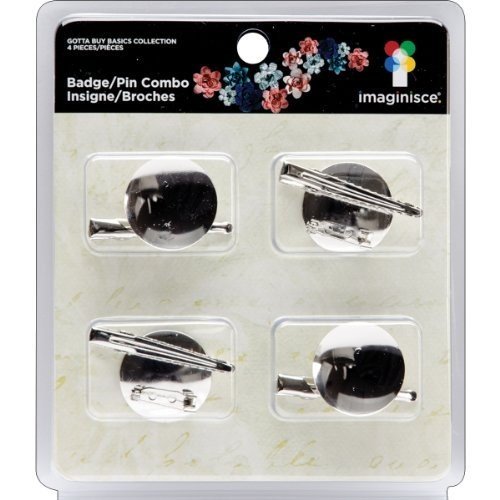 Imaginisce Badge & Pin Combo 4/Pkg-