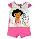 Dora The Explorer by Nick Jr. - Toddler Girls 2-Piece Short Sleeved Pajama Set, Pink