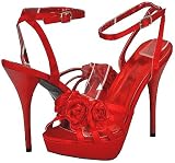 Blossom Joan-1 Red Satin Women Dress Sandals