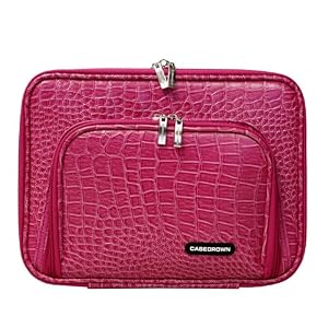 CaseCrown Double Memory Foam Pouch Case with Front Pocket For the Apple iPad Wifi / 3G Model 16GB, 32GB, 64GB (Alligator Hot Pink)