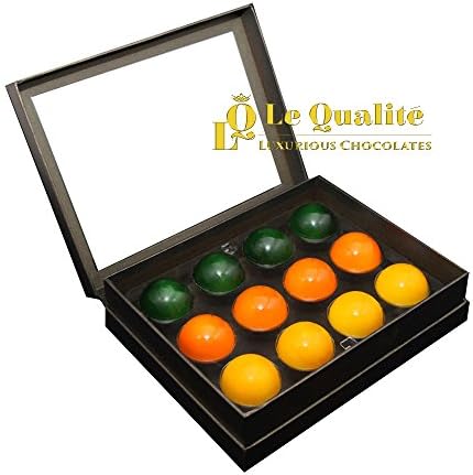 Delicious Gluten Free Belgian Matcha, Orange &amp; Lemon Chocolate Truffles Assortment Collection (Box of 12 Truffles)