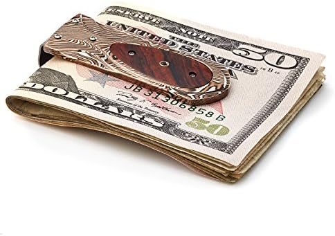 William Henry Men's The Zurich Money Clip - Panama Cocobolo Wood and Smokey Quartz