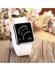 Youyoupifa White Strap Touch Screen Circular Pattern Day Date Silicone Sport LED Wrist Watch£¨Unisex£©