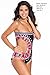 EVALESS Womens Colorful Print One Shoulder One Piece Swimwear