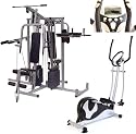 XMAS Package Programmable Magnetic CROSS TRAINER + Four Station HOME GYM With 200lb/90kg Plates /Delivery-UK MAINLAND ONLY