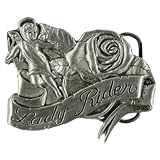 Lady Rider Roses Tattoo Belt Buckle