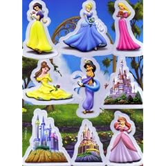 Disney - Prinzessinnen 3D Sticker Set ( 9 St�ck) Wandtattoos / Sticker