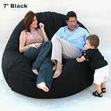 Review   / 7' Xx-large Black Sac Foof Bean Bag Chair Love Seat