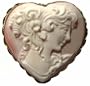 Heart Cameo Pin Pendant Master Carved Pink Conch Shell Sterling Silver 18k Gold Overlay Italian