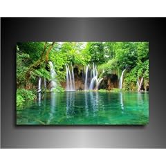 Leinwanddruck Wasserfall Bild 100x70cm k. Poster / Weitere Bilder - Wandbilder - Kunstdrucke - Foto auf Leinwand finden Sie bei Leinwandbilder org - Alle Bilder fertig gerahmt mit Keilrahmen. Afrika Tiere Bilder, Landschaften, Blumen, Pfanzen, Natur_Bilder